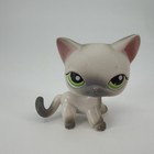 Vintage Littlest Pet Shop Lps  125 Rare Gray Shorthair Cat Green Eyes 2004   Bag