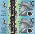 Australia 10 Dollars 2017 P 63 Polymer Unc Set 2 Pcs Matching No 