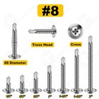  8  10 Phillips Truss Head Self Tapping Screws 410 Stainless Steel 1 2  To 2 