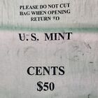 1995 Vintage Us Mint Bank Canvas Cloth Coin Money Bag For Cents  50 Deposit Bag