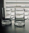 2 X Viking Cruise Line Heavy Glass Pint Glass Sized Steins 6in X 4in