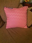 Childrens Throw Pillow Red Chevron Boys Room Dog Kids Nursery Gift Baby Shower F