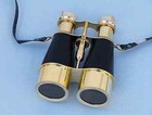Nautical Brass Marine Vintage Binocular With Black Leather Case