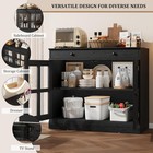 35 4  30 71  Sideboard Buffet Cabinet With Drawer adjustable Shelf glass Door