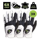 Hirzl Women Golf Gloves - Grippp Fit  Premium Leather  White black - Pack Of 3