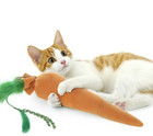 Giant Carrot Soft Plush Crinkle Kicker Cat Toy With Catnip Packed Large