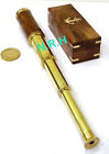 Brass 14  Telescope With Wood Box -pirate Spy Glass Barlow Lens Beginner Skill