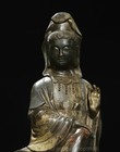 9 2  Old Chinese Copper Gilt Buddhism Zizai Guan Yin Goddess Statue