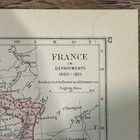 Antique Map Of France In Departments From 1860-1871   printed 1914  8 25   x6 5   