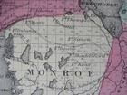 Original Hand-colored 1863 Johnson Map Florida Military Trails Forts Counties 