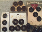 Large Vintage Lot  250   Black Brown Buttons Various Sizes Matched Carded Sets