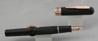 Conklin Crescent Black Chased   Rose Gold Fountain Pen - Omniflex Nib - New