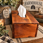 Handmade Wooden Tissue Holder Box Cover Cedar Rustic Scalloped Opening 10x6 Vtg 