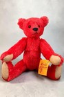 Stier Bears 9    Jointed Cherry Red Mohair    libby    Bear Signed Kathleen Wallace