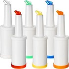 Chengu 6 Pcs Bar Pour Colorful Juice Pouring Bottle Containers 34 Oz Plastic