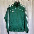 Vintage Adidas Soccer Track Jacket Youth Xl Green Embroidered Zip Sportswear Y2k