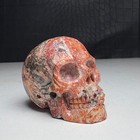 Natural Crystal Mineral Specimen spotted Stone  Hand-carved Skull  Statue du