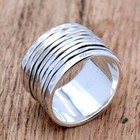 Solid 925 Sterling Wide Silver Band  spinner Ring Handmade Ring All Size