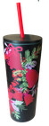    ultra Rare Starbucks Christmas Poinsettia Floral Metal Tumbler Holidays Release