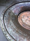 Antique Middle Eastern Handmade Hammered Copper Platter  14 1 4 