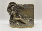Vintage Art Deco    the Dawn    Cast Brass Single Bookend Mid Century