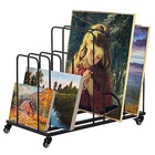 Art Storage Rack With Wheels  Rolling Metal Canvas Organizer For Canvas 