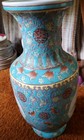 Chinese 17 In Teal Family Scene Vase