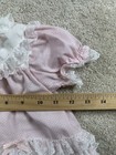 Vintage Okie Dokie Baby Girl Dress Set 6-9m Pink Lace Ruffle Top Bloomers