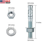 3 8 x4  Wedge Anchors For Concrete  Zinc-plated  10 Pcs