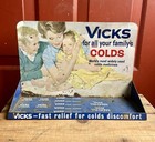 Vintage Advertising Vicks Cold Medicine Drug Store Counter Top Display Rack Sign