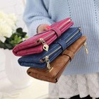 Womens Ladies Suede Leather Clutch Wallet Long Card Holder Case Purse Handbag