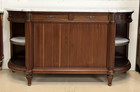 Antique French Louis Xvi Marble-top Mahogany Demilune Sideboard Cabinet 80    L