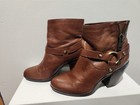 Bandolino Womens Size 9m Brown Leather Ankle Riding Boots   3  Block Heels   Guc