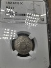 1866 Shield Nickel Rays Ms61 Ngc Uncirculated Coin