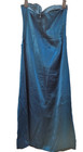 Strapless Prom Dress Teal Diamante Evening Gown Bridesmaid Uk 12