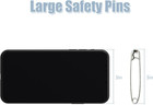 3 Inch Extra Large Safety Pins  100 Pack  Nickel-plated Steel   Heavy Duty