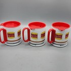 Vintage 80s Burger King Plastic Travel Coffee Mug Lot Of 3   Lids   Saucers