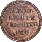 1848 Great Britain 1 8 Farthing Victoria Bronze X-3 Model - Ngc Ms 64 Rb