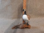 Carved Wood Miniature Goose Decoy Branded Burn On Driftwood