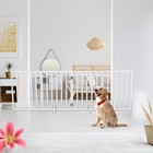 Dog Gate Indoor Freestanding 4 Panel 24 Inch Pet Gate Foldable Dog Fence White
