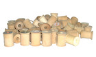 Lot Of 63 Assorted Small Approx  1 25  Vintage Sewing Thread Empty Wood Spools