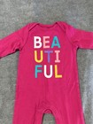 Old Navy Pink Cotton Knit Long Sleeve Snap Romper One-piece Beautiful 3-6m