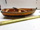 Handcrafted Wooden Rowboat Fishing Boat Model With Oars  Decorative Home Decor