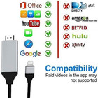 Apple Mfi Certified Lightning To Hdmi Adapter For Phone To Tv compatible With Ip