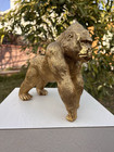 Silver Back Gorilla King Kong Figurine Statue Monkey Chimps African Ape Gold