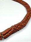 Vtg African Trade Beads Brown Flower Spacer Strand Old Czech Glass Bauxite Tube
