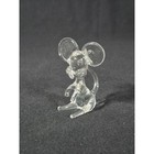 Vintage Miniature Hand Blown Clear Glass Mouse Figurine Animal Collectible