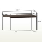 10  X 13  Metal Pergola With Retractable Canopy  Brown