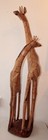 Large 58  Double Giraffe Carving Zimbabwe Wild Olive African Art Orlando Fl