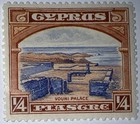 Travelstamps  1934 Cyprus Stamps Sc  125  Kgv 1 4 Pi Vouni Palace Mint Og Hinged